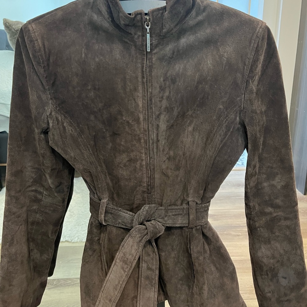 Isaac Mizrahi Suede Chocolate Brown womens jacket..SOLD